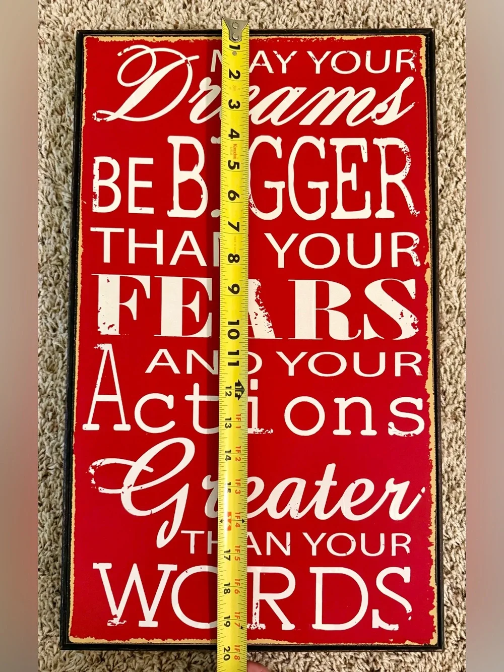 Red Inspirational Wall Sign 